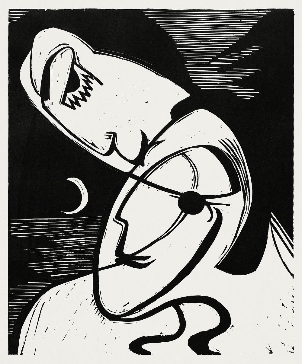 The Kiss (1930) print in high resolution by Ernst Ludwig Kirchner. Original from The National Gallery of Art. Digitally…