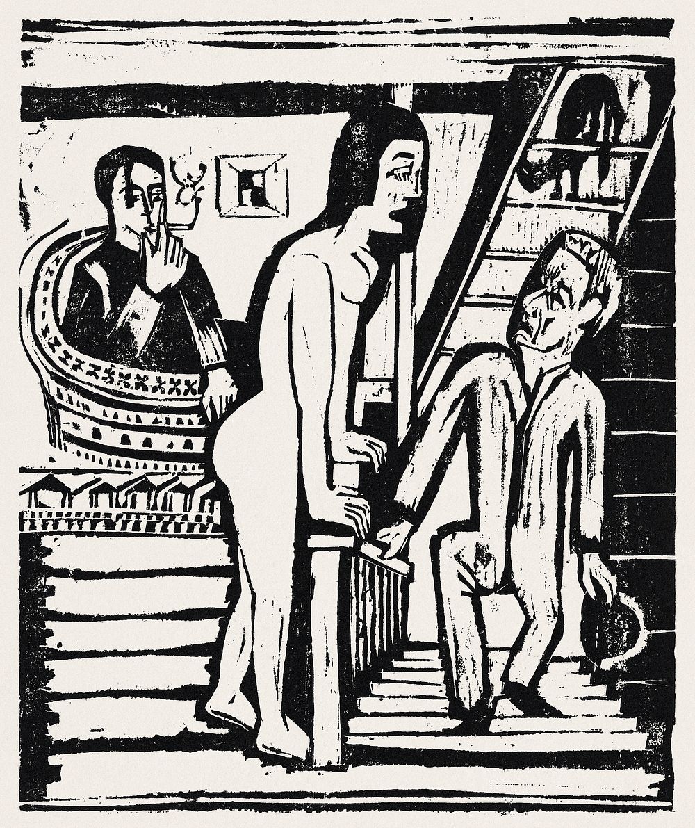 The Visit (1923) print in high resolution by Ernst Ludwig Kirchner. Original from The National Gallery of Art. Digitally…