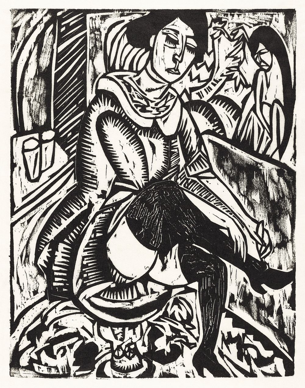 Woman Tying Her Shoe (1912) print in high resolution by Ernst Ludwig Kirchner. Original from The National Gallery of Art.…