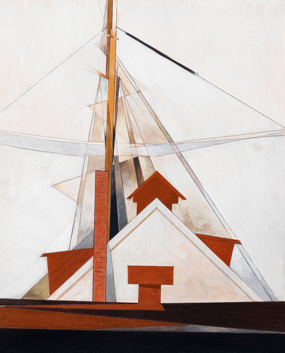 Masts (1919) painting in high resolution by Charles Demuth. Original from The Barnes Foundation. Digitally enhanced by…