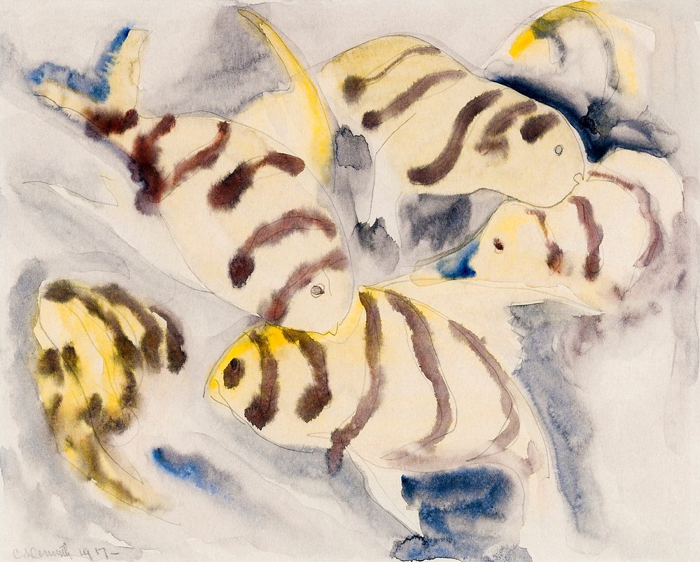 Fish Series, No. 3 (1917) painting in high resolution by Charles Demuth. Original from The MET Museum. Digitally enhanced by…