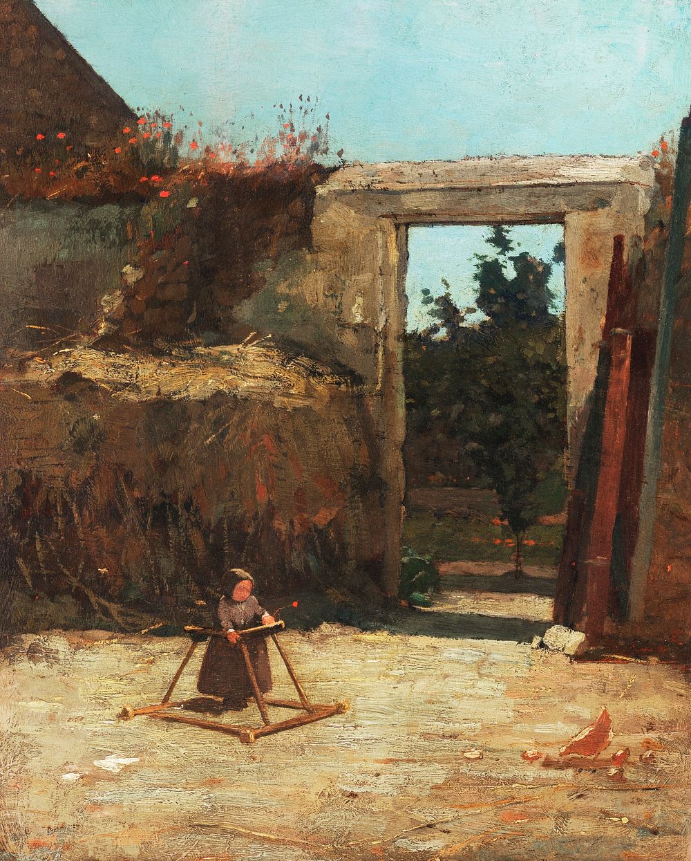 French Farmyard (1867) by Winslow Homer. Original from The Smithsonian. Digitally enhanced by rawpixel.