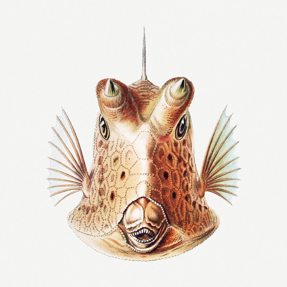 Vintage fish illustration on white background