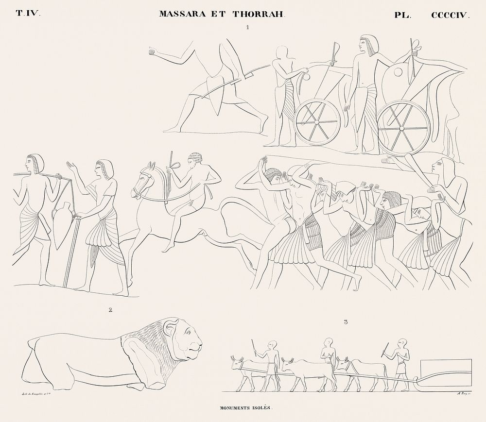 Isolated monuments from Monuments de l'&Eacute;gypte et de la Nubie (1835&ndash;1845) by Jean Fran&ccedil;ois Champollion…