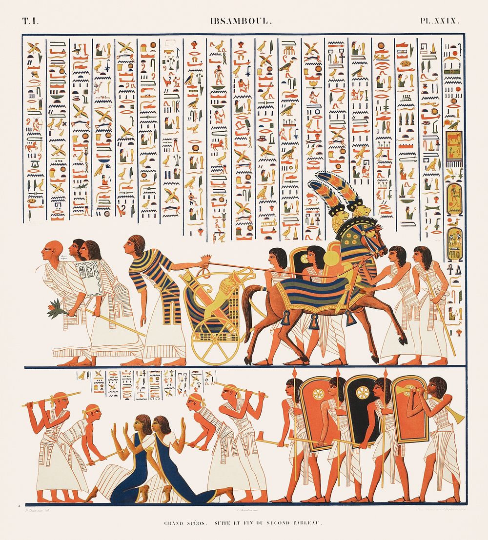 Great speos: Continuation and end of the second [fourth] painting from Monuments de l'&Eacute;gypte et de la Nubie…