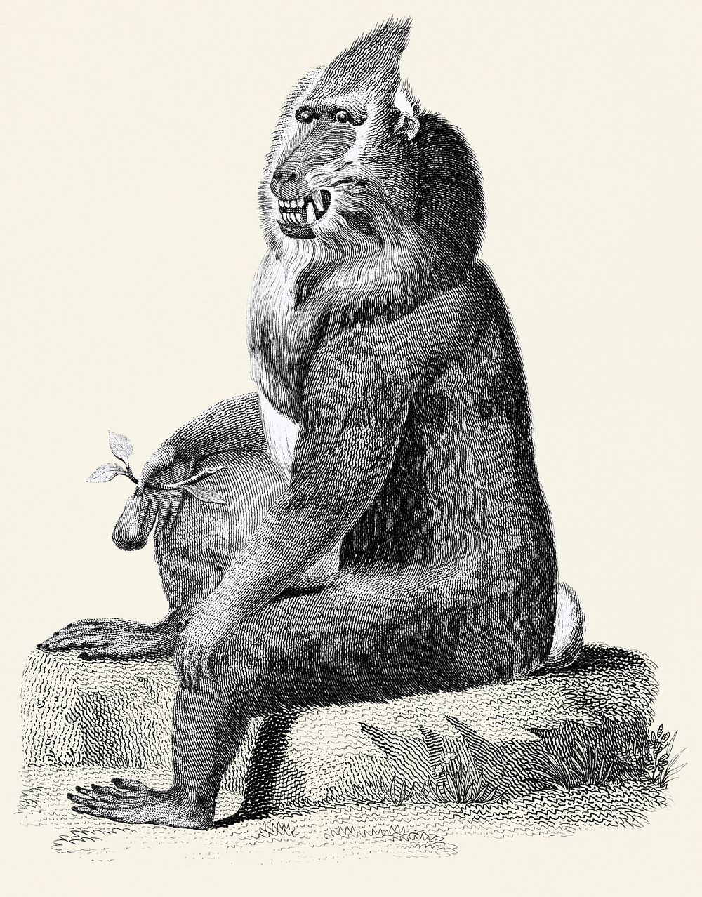 Variegated baboon from Zoological lectures delivered at the Royal institution in the years 1806-7 illustrated by George Shaw…