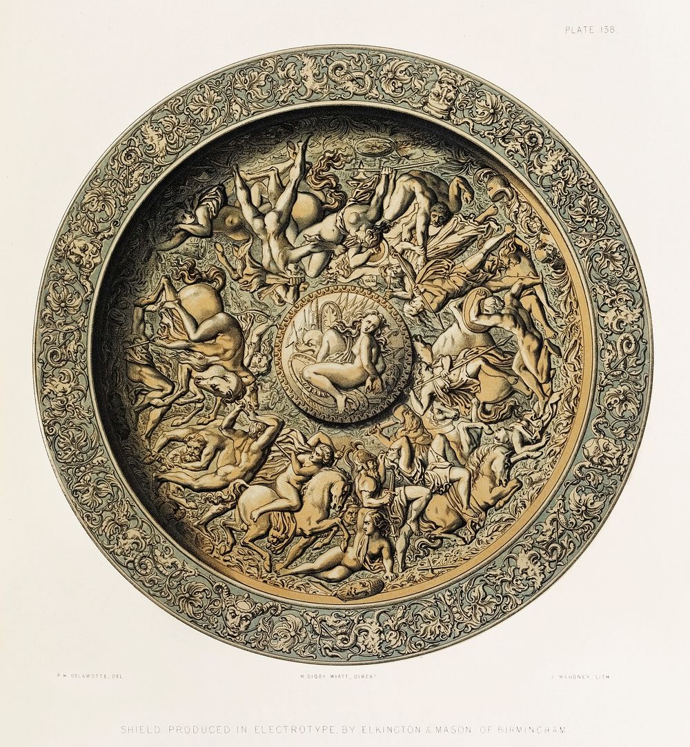 Shield produced in electrotype from the Industrial arts of the Nineteenth Century (1851-1853) by Sir Matthew Digby wyatt…