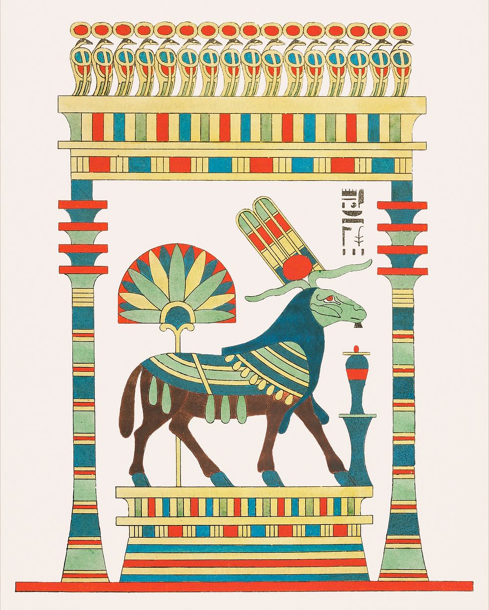Amon, Amon-ra illustration from Pantheon Egyptien (1823-1825) by Leon Jean Joseph Dubois (1780-1846). Original from The New…