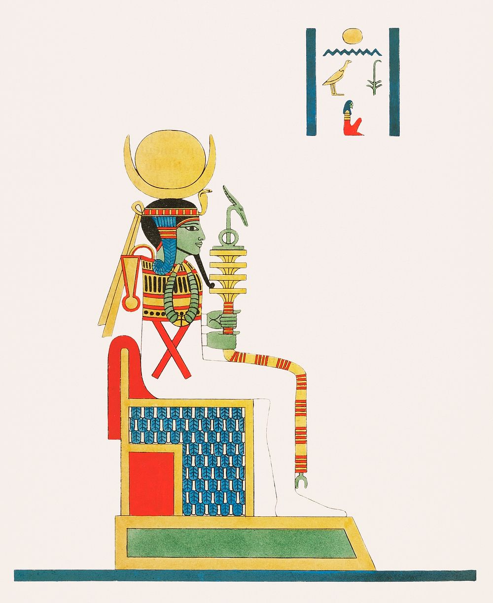 Khonsu illustration from Pantheon Egyptien (1823-1825) by Leon Jean Joseph Dubois (1780-1846). Original from The New York…