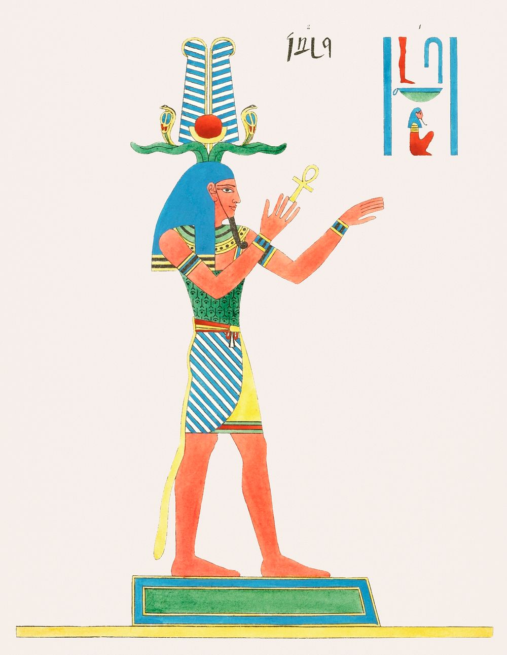 Sobek illustration from Pantheon Egyptien (1823-1825) by Leon Jean Joseph Dubois (1780-1846). Original from The New York…