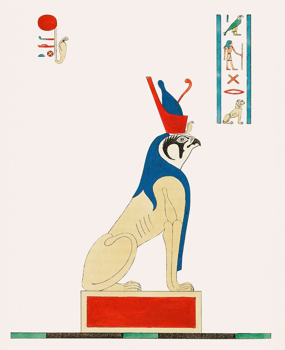Horus illustration from Pantheon Egyptien (1823-1825) by Leon Jean Joseph Dubois (1780-1846). Original from The New York…