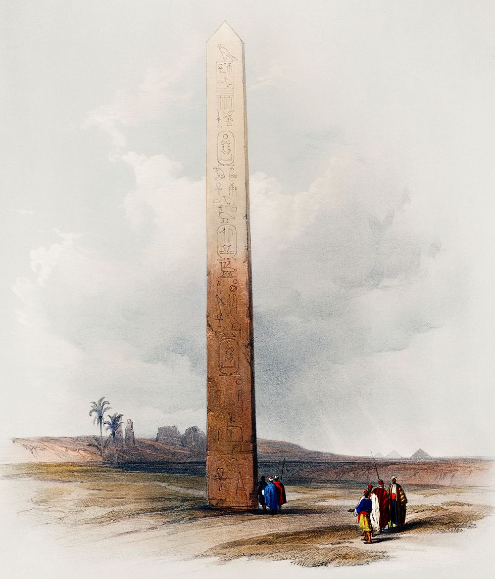 Obelisk of Heliopoli illustration by David Roberts (1796&ndash;1864). Original from The New York Public Library. Digitally…