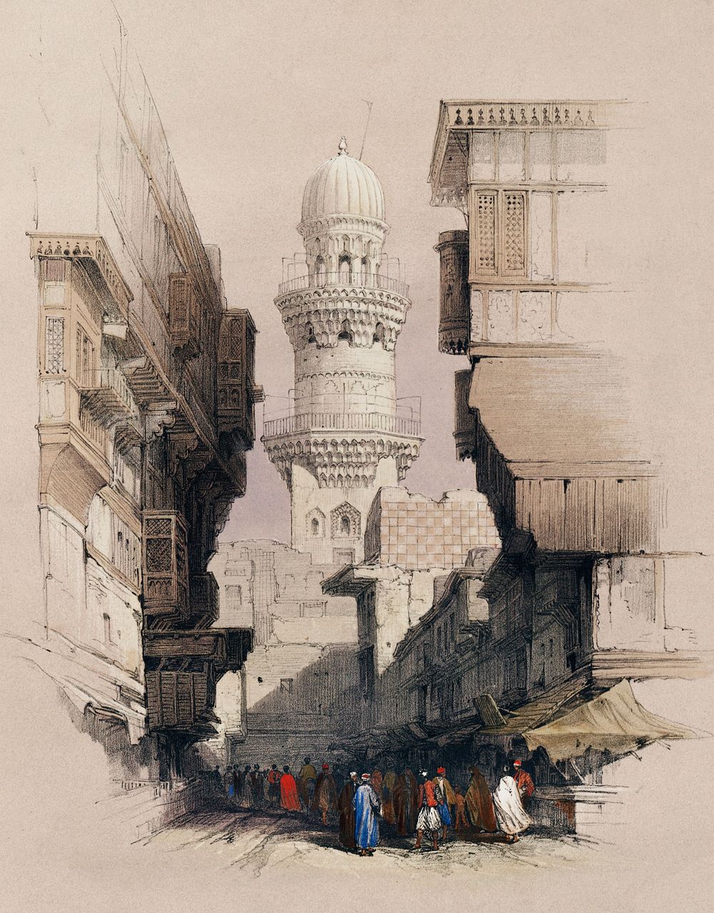 Street scene in Cairo illustration by David Roberts (1796&ndash;1864). Original from The New York Public Library. Digitally…