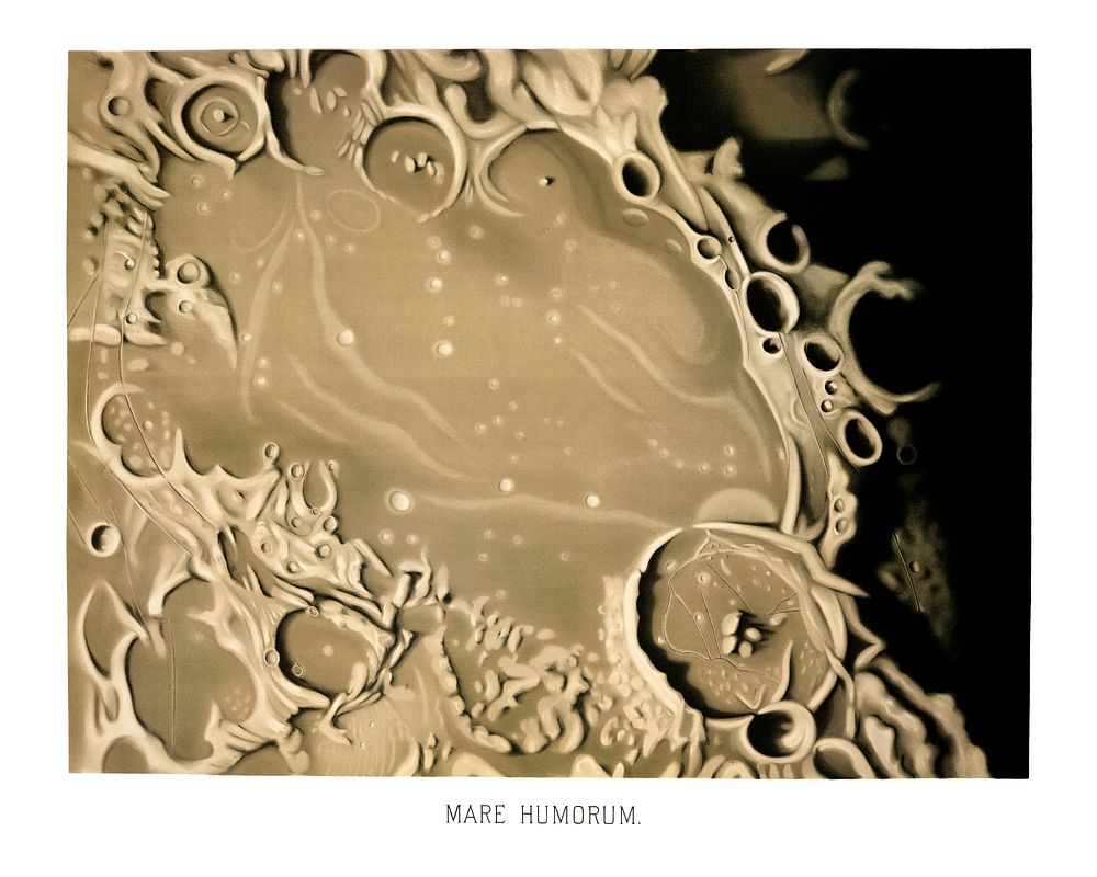 Mare Humorum from the Trouvelot illustration wall art print and poster.