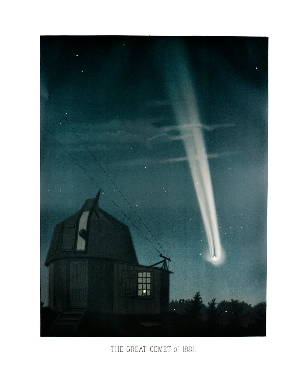 The great comet illustration wall art print and poster.