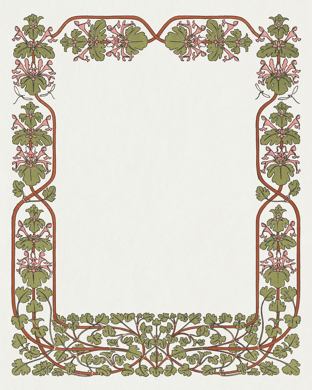 Botanical frame psd, remixed from artworks by Gerrit Willem Dijsselhof