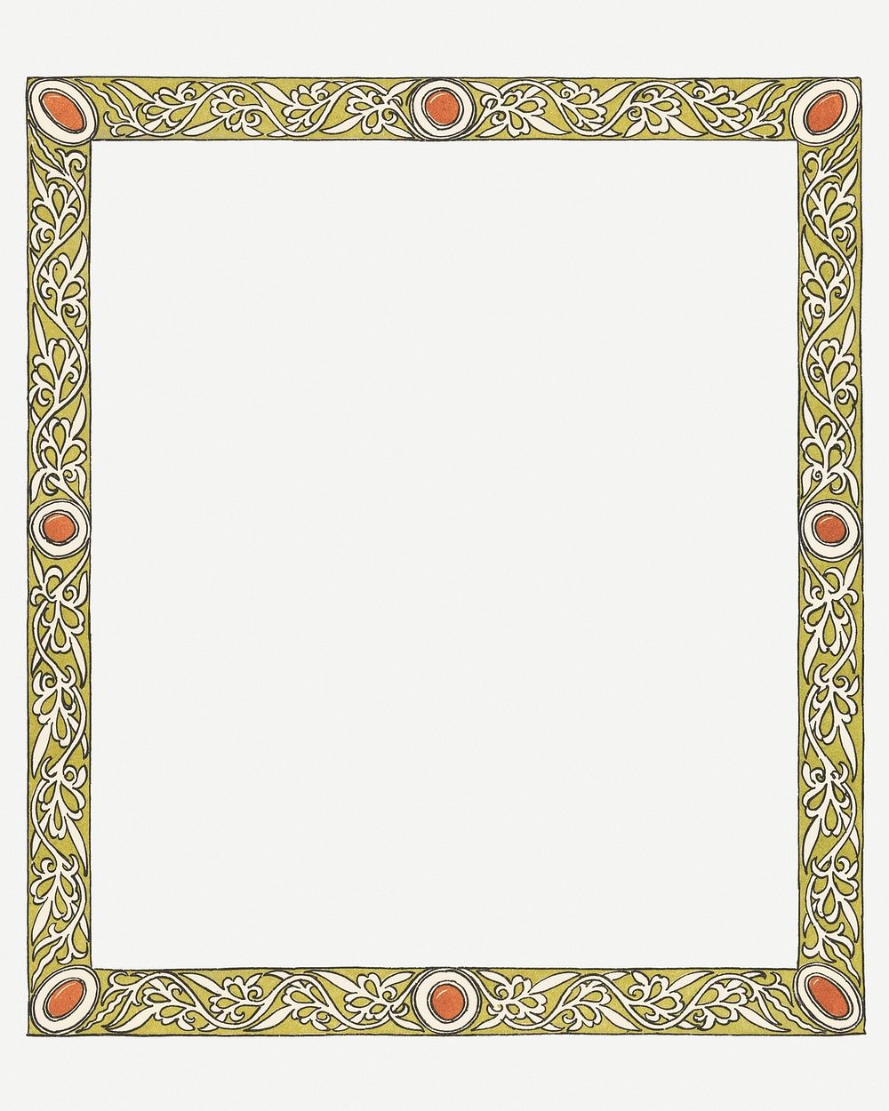 Botanical art nouveau frame psd, remixed from artworks by Gerrit Willem Dijsselhof