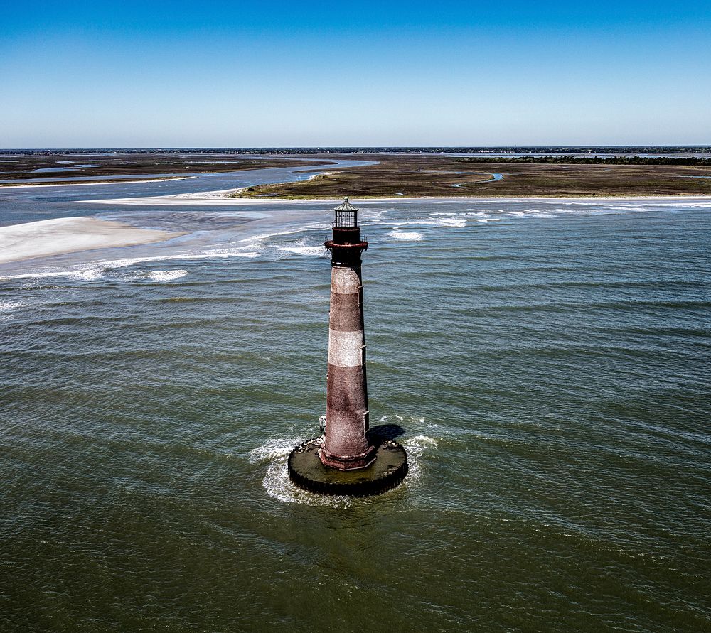 Aerial view of the Morris Island Lighthouse in Charleston, South Carolina. Original image from Carol M. Highsmith&rsquo;s…