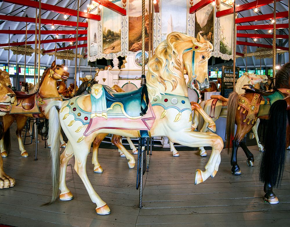 Looff Carousel in Pawtucket, Rhode Island. Original image from Carol M. Highsmith&rsquo;s America, Library of Congress…