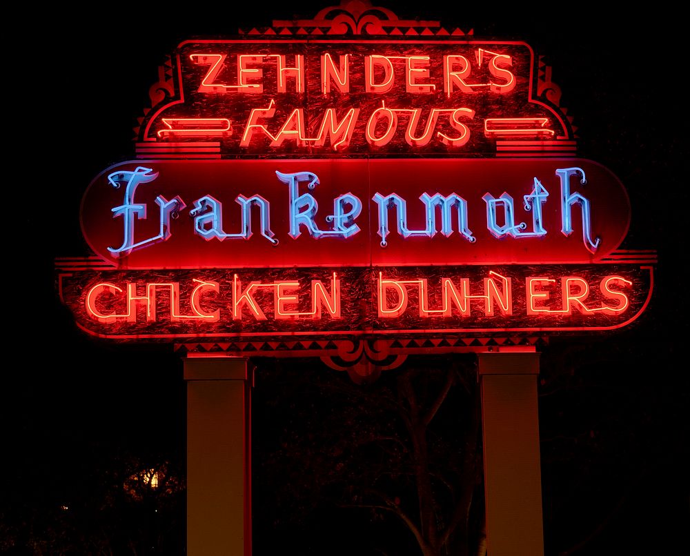Frankenmuth neon sign in Michigan. Original image from Carol M. Highsmith&rsquo;s America, Library of Congress collection.…