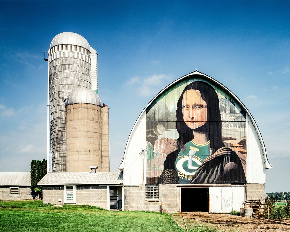 Mona Lisa Barn Art in Wisconsin. Original image from Carol M. Highsmith&rsquo;s America, Library of Congress collection.…