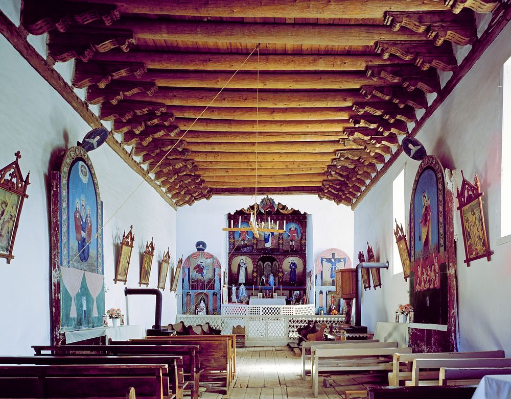  San Jose de Gracia Church's interior in New Mexico. Original image from Carol M. Highsmith&rsquo;s America, Library of…