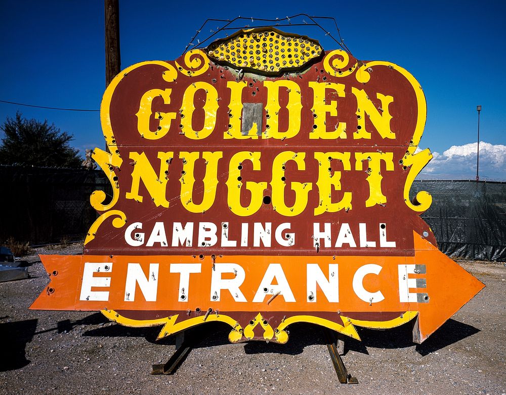 Golden Nugget Casino sign in Las Vegas. Original image from Carol M. Highsmith’s America, Library of Congress collection.…