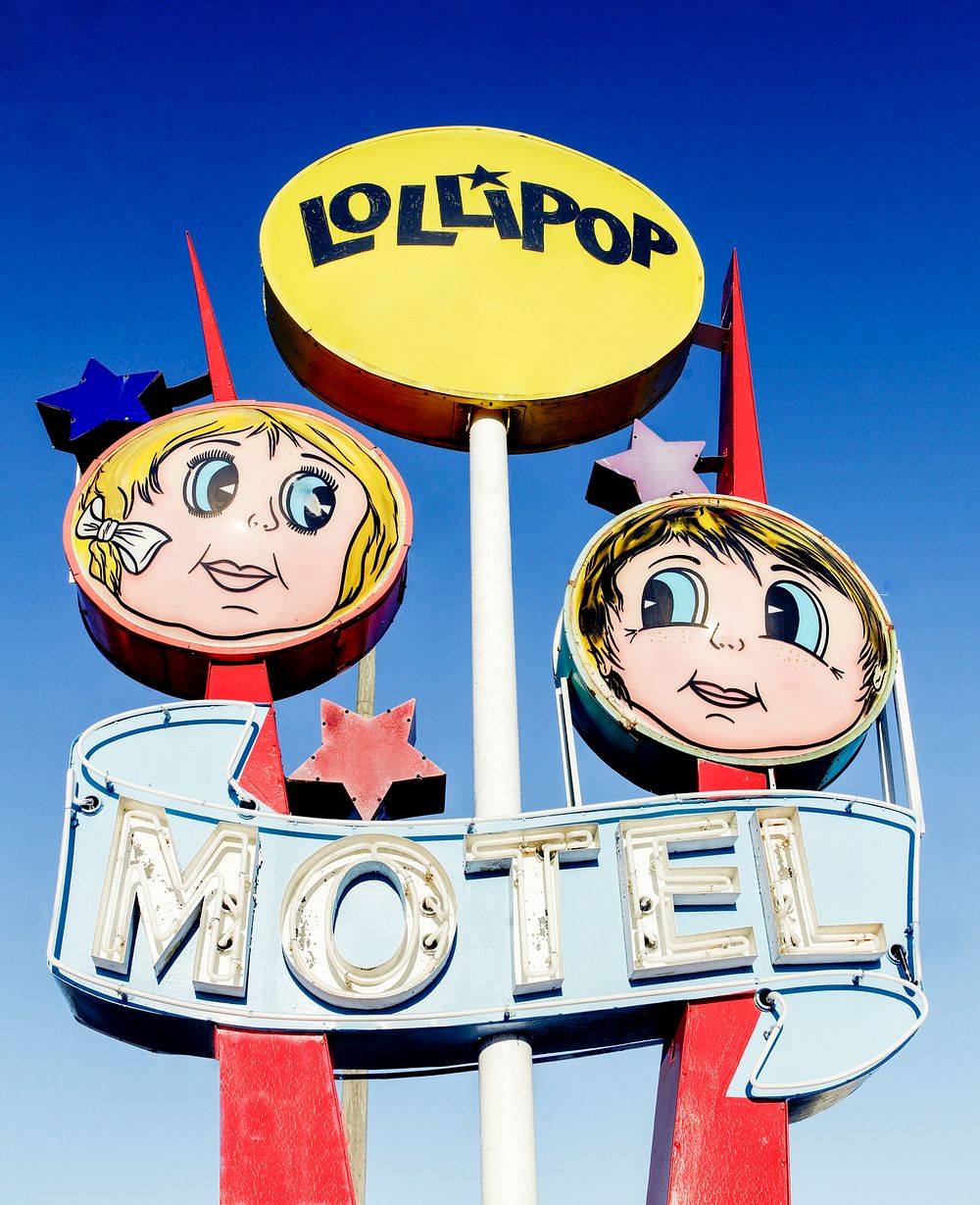 Lollipop Motel sign, Wildwood, New Jersey. Original image from Carol M. Highsmith&rsquo;s America. Digitally enhanced by…