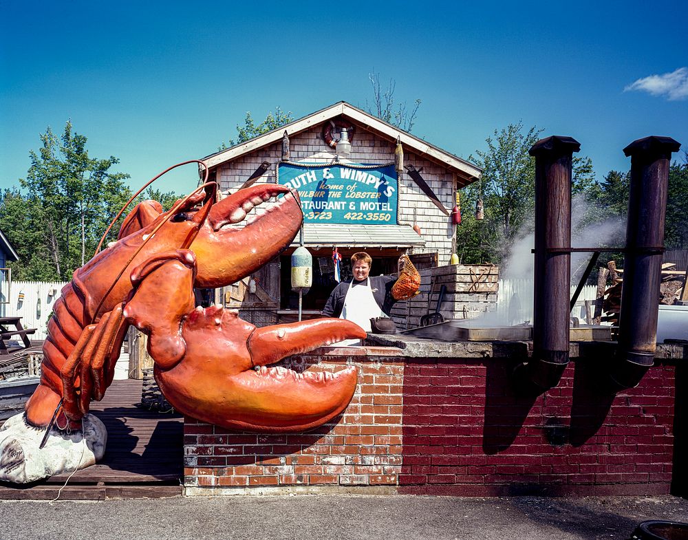 Ruth and Wimpy's Lobster stand in Hancock, Maine. Original image from Carol M. Highsmith’s America, Library of Congress…