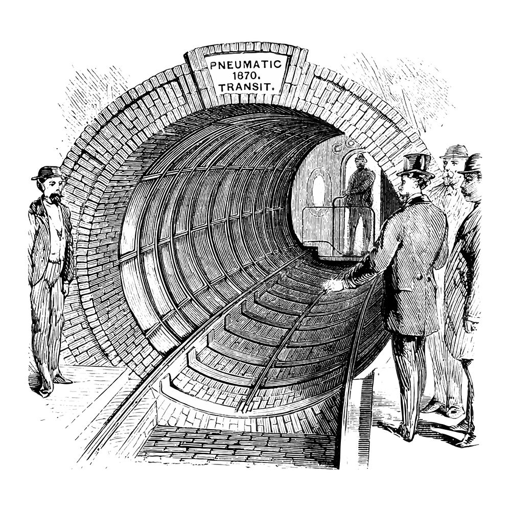 Vintage tunnel illustration