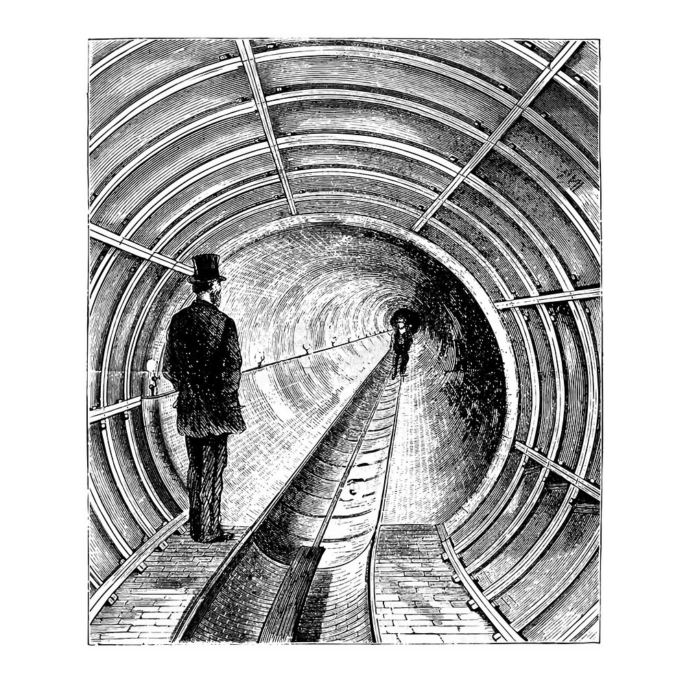 Vintage tunnel illustration