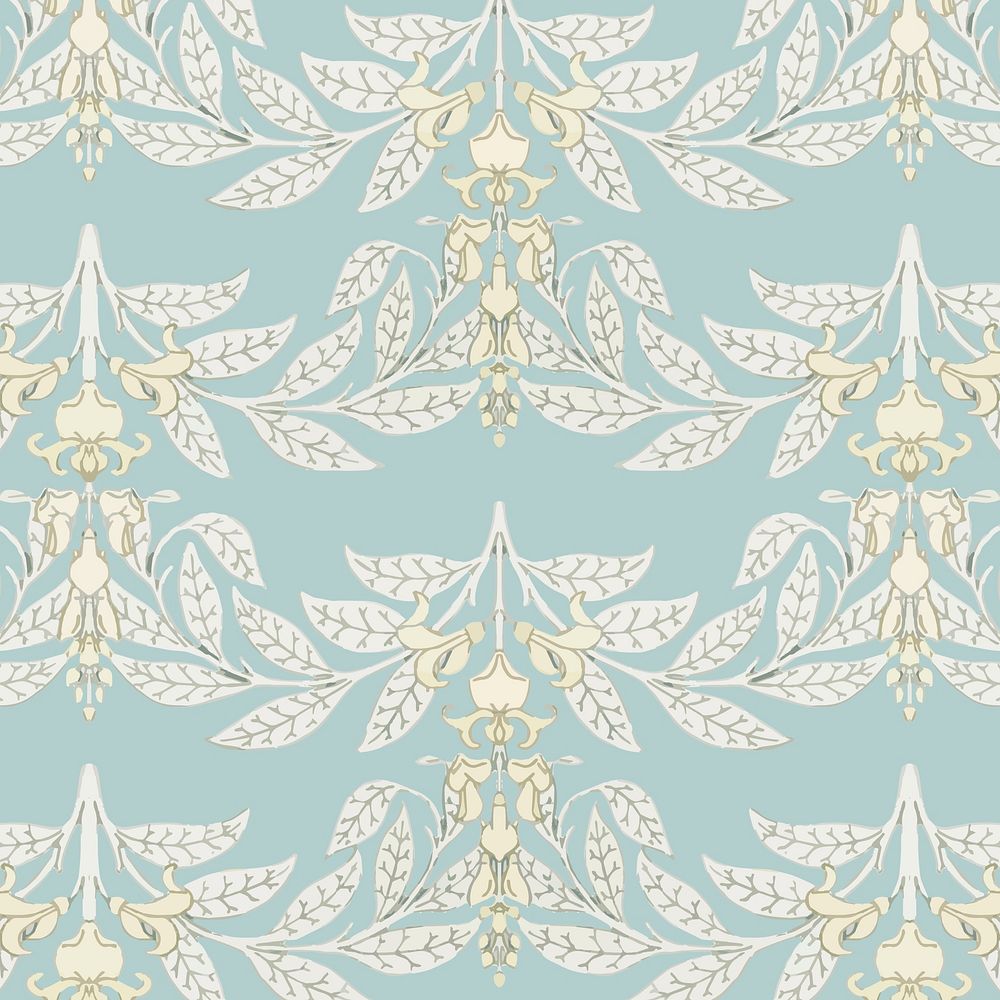 Art nouveau wisteria flower vector pattern design resource