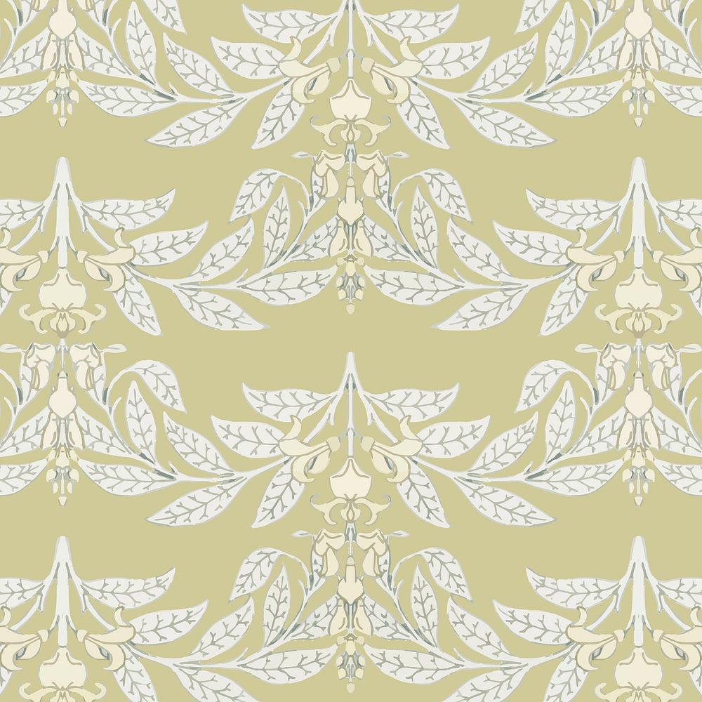 Art nouveau wisteria flower vector pattern design resource