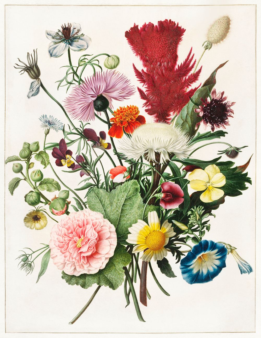 Bouquet of Flowers by an anonymous artist (1680). Original from The Rijksmuseum. Digitally enhanced by rawpixel.