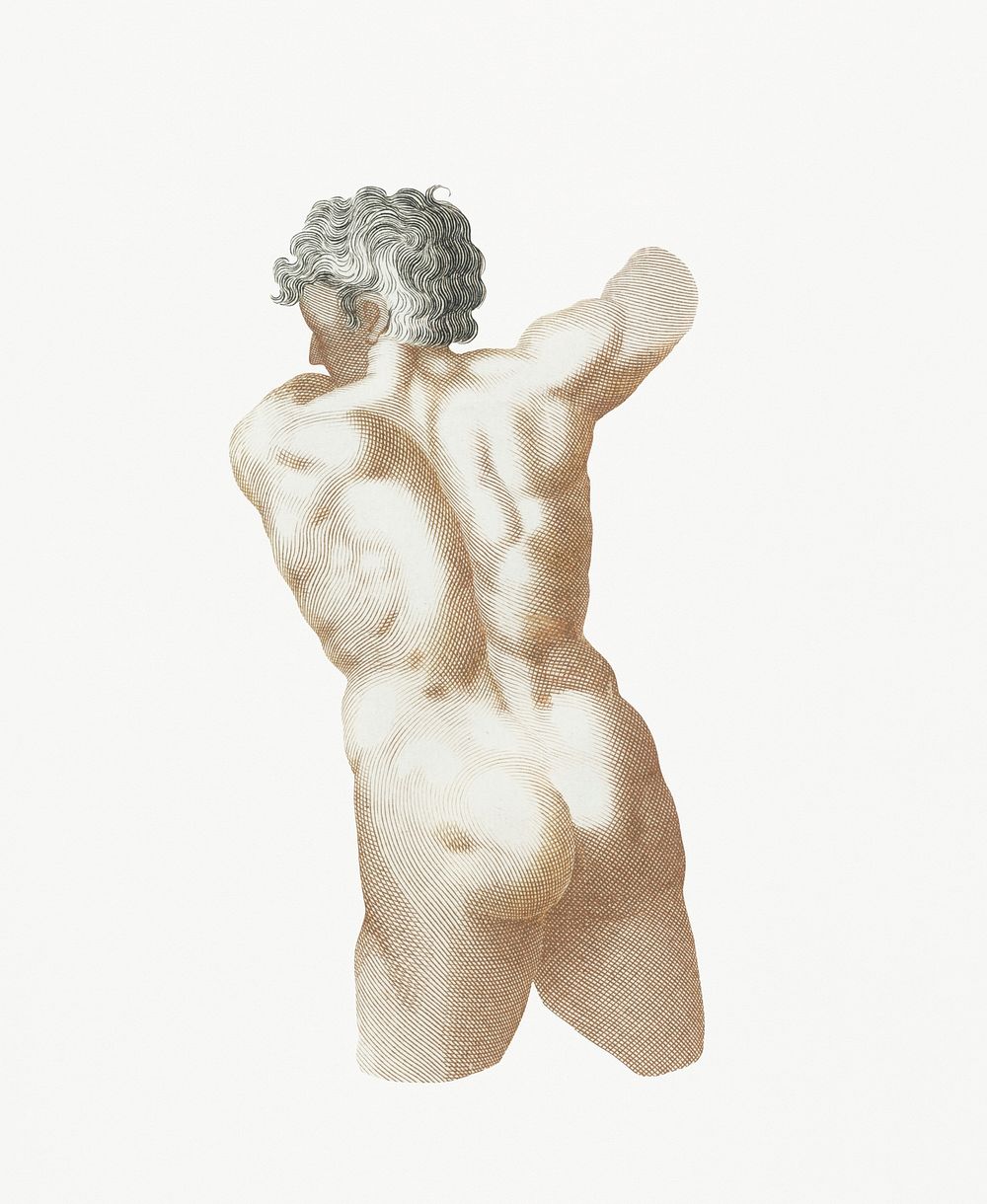 Naked man (1688-1698) by Johan Teyler (1648-1709). Original from Rijks Museum. Digitally enhanced by rawpixel.