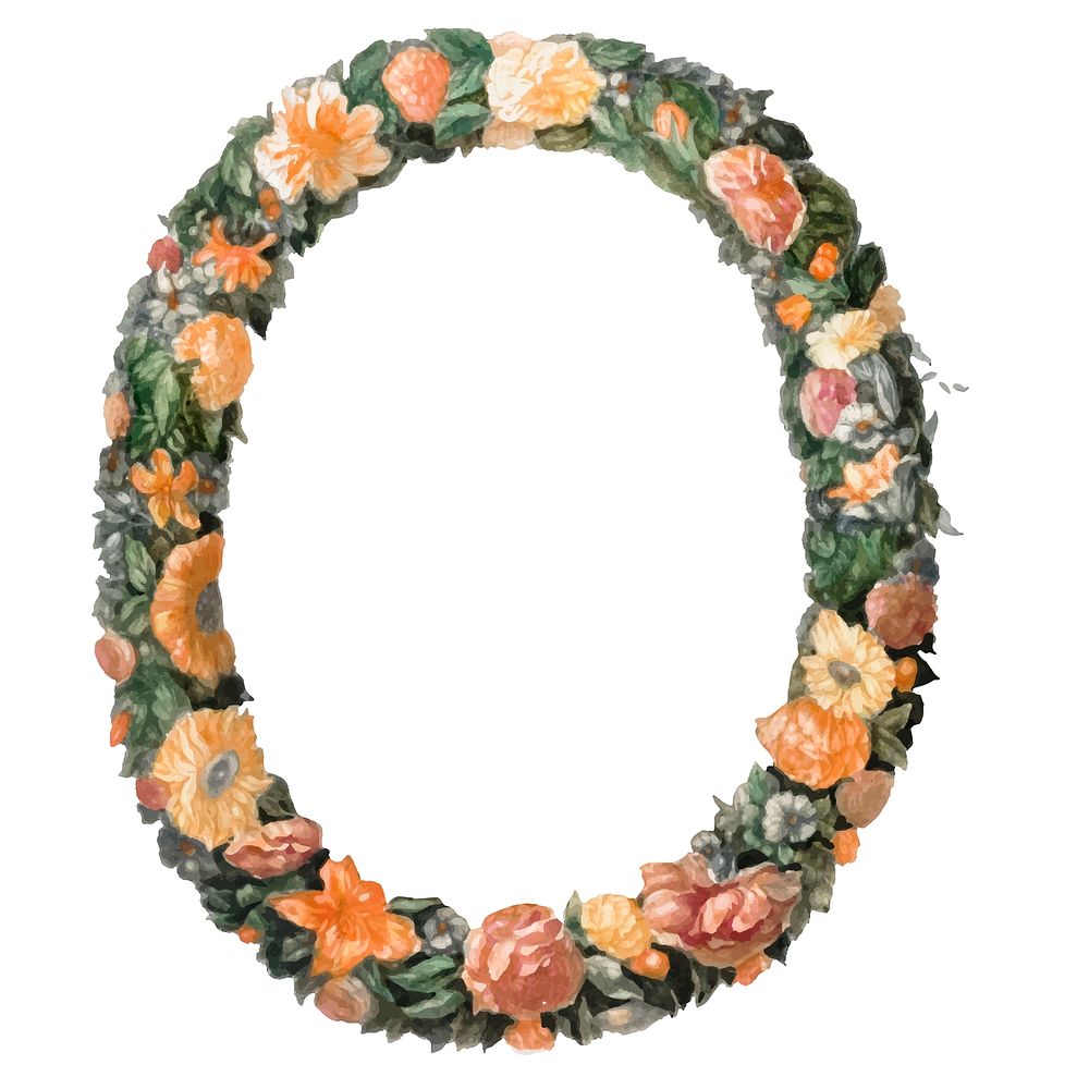 Vintage illustration of a Floral wreath