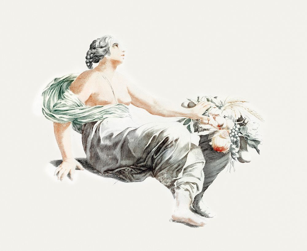 Ceres with a Cornucopia by Johan Teyler (1648-1709). Original from The Rijksmuseum. Digitally enhanced by rawpixel.