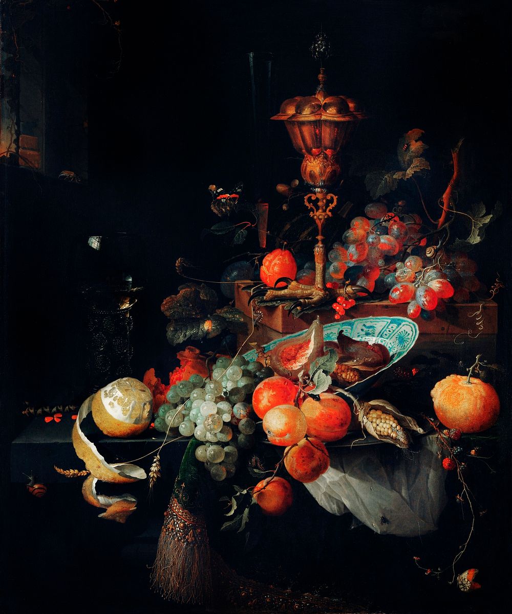 Fruits by Abraham Mignon (1660 - 1679). Original from The Rijksmuseum. Digitally enhanced by rawpixel.