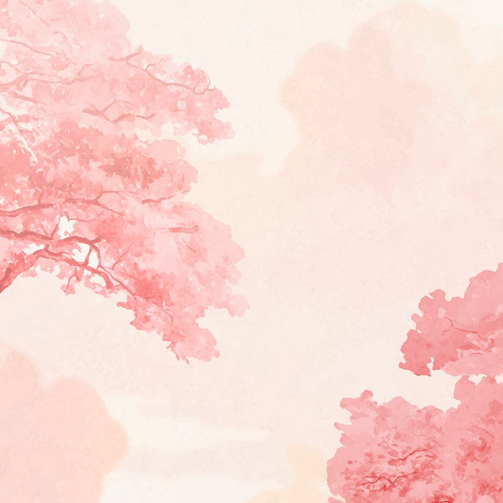 Pink trees and sky banner vector