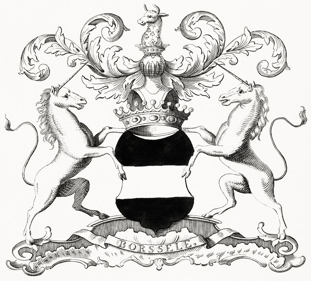 Coat of arms of Borssele by anonymous (1600&ndash;1800). Original from The Rijksmuseum. Digitally enhanced by rawpixel.