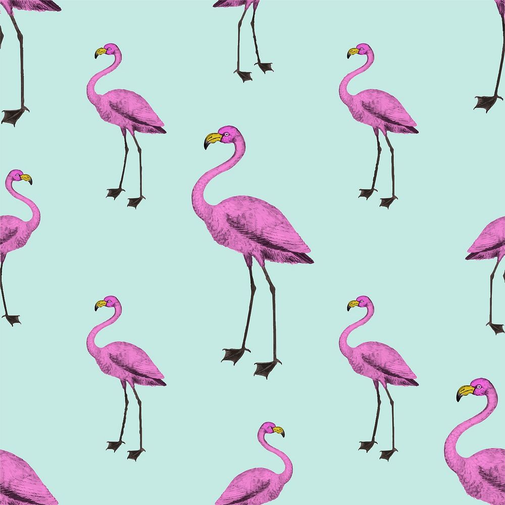 Cute pink flamingo background design