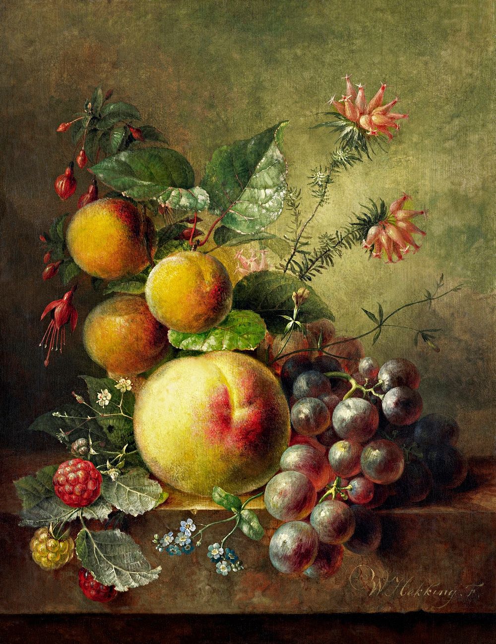 Still Life of a Fruit (1830&ndash;1862) by Willem Hekking. Original from The Rijksmuseum. Digitally enhanced by rawpixel.