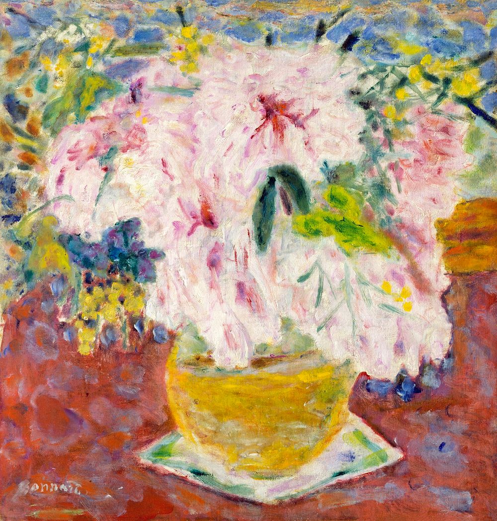 Pink Bouquet (1930) painting in high resolution by Pierre Bonnard. Original from The MET Museum. Digitally enhanced by…