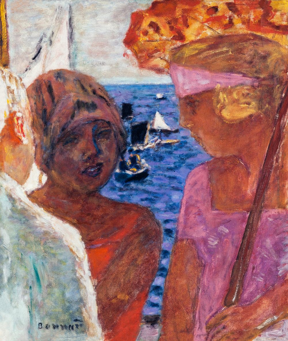 Conversation in Arcachon (1926-1930) painting in high resolution by Pierre Bonnard. Original from the Public Institution…