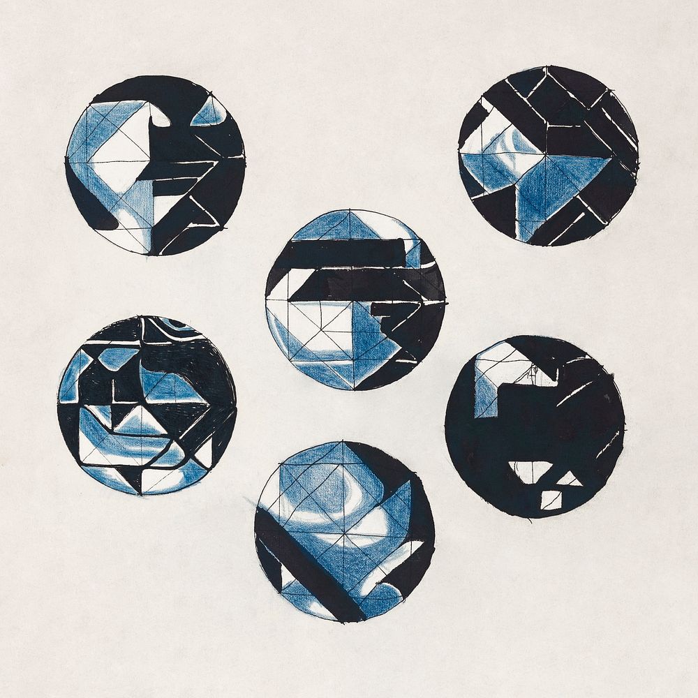 Six circular designs (1878&ndash;1938) painting in high resolution by Richard Roland Holst. Original from the Rijksmuseum.…