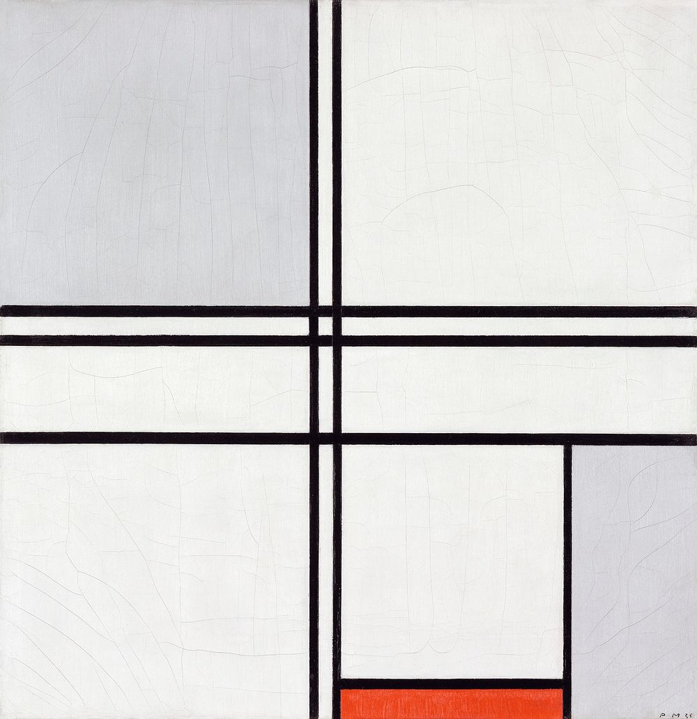 Composition (No. 1) Gray-Red (1935) painting in high resolution by Piet Mondrian. Original from The Art Institute of…