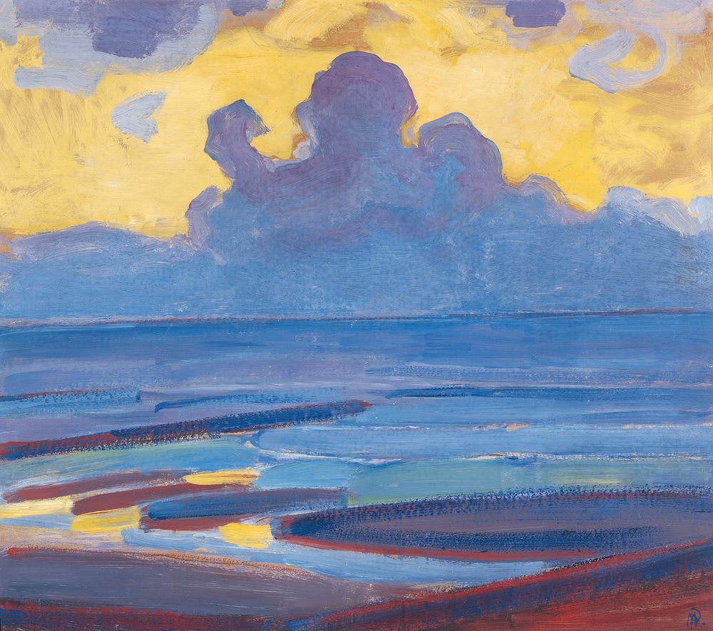 By the Sea (1909) painting in high resolution by Piet Mondrian. Original from The Yale University Art Gallery. Digitally…