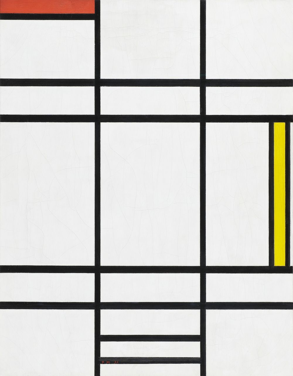 Composition in White, Red, and Yellow (1936) painting in high resolution by Piet Mondrian. Original from Los Angeles County…