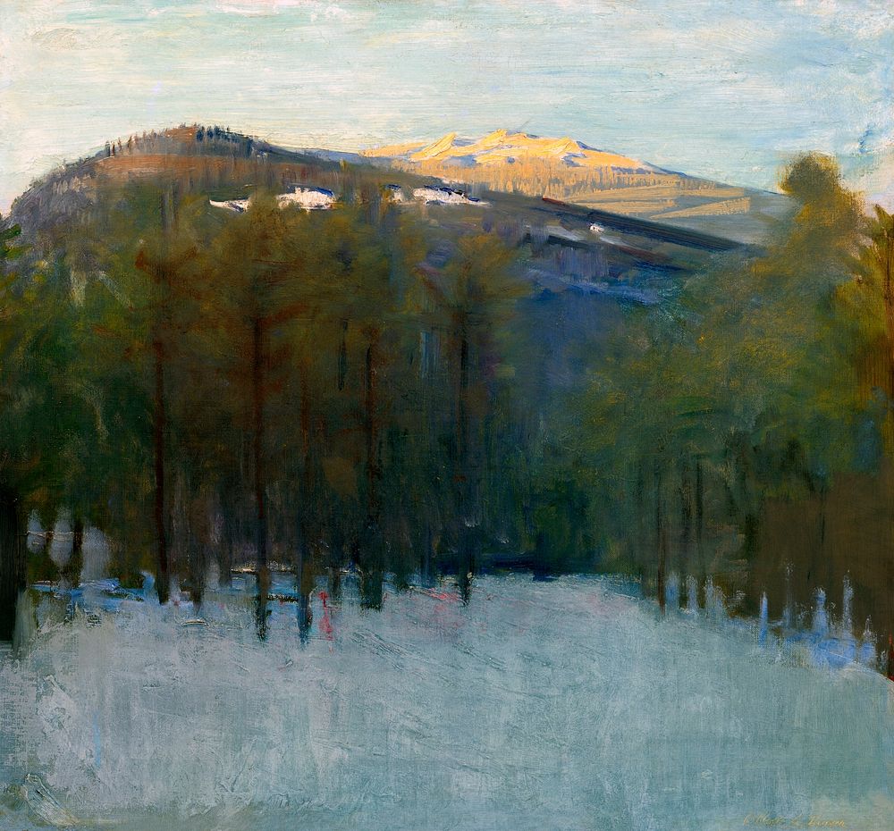 Mount Monadnock (1911&ndash;1914) painting in high resolution by Abbott Handerson Thayer. Original from the National Gallery…