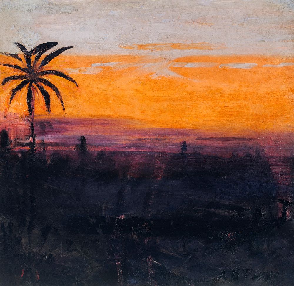 The Sky Simulated by Red Flamingoes, study for book Concealing Coloration in the Animal Kingdom (1905&ndash;1909) painting…